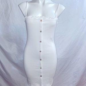 Strap white mini dress